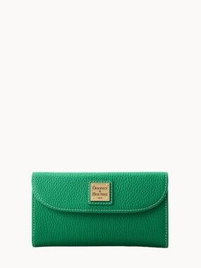NWT!! Dooney & Bourke Kelly Green Pebbled Leather Wallet